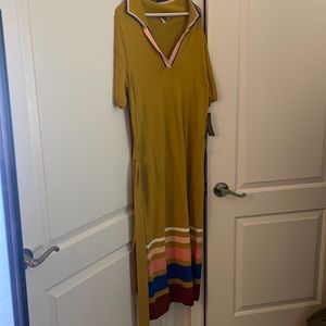 Gold large New York and company dress never worn